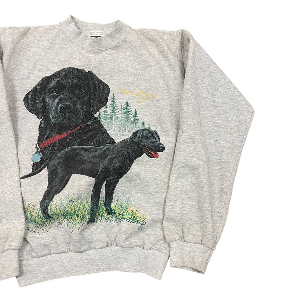 Vintage 80s VTG Tultex Gray Black Labrador Graphi… - image 5