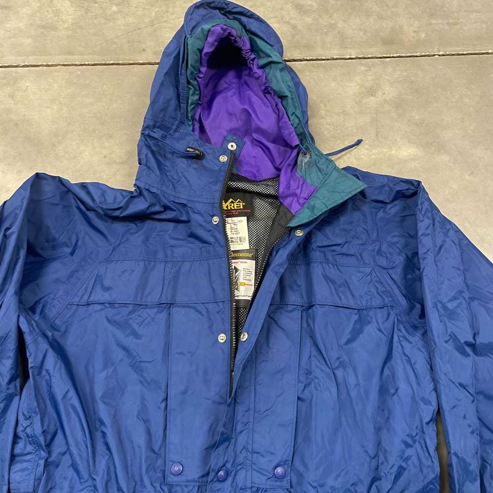 Vintage 80s VTG REI CO-OP Blue/Purple Nylon Hoode… - image 3