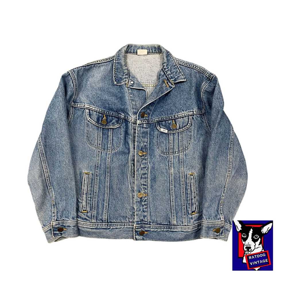 Vintage 80s VTG Lee Rider Denim Jean Jacket M Blu… - image 1