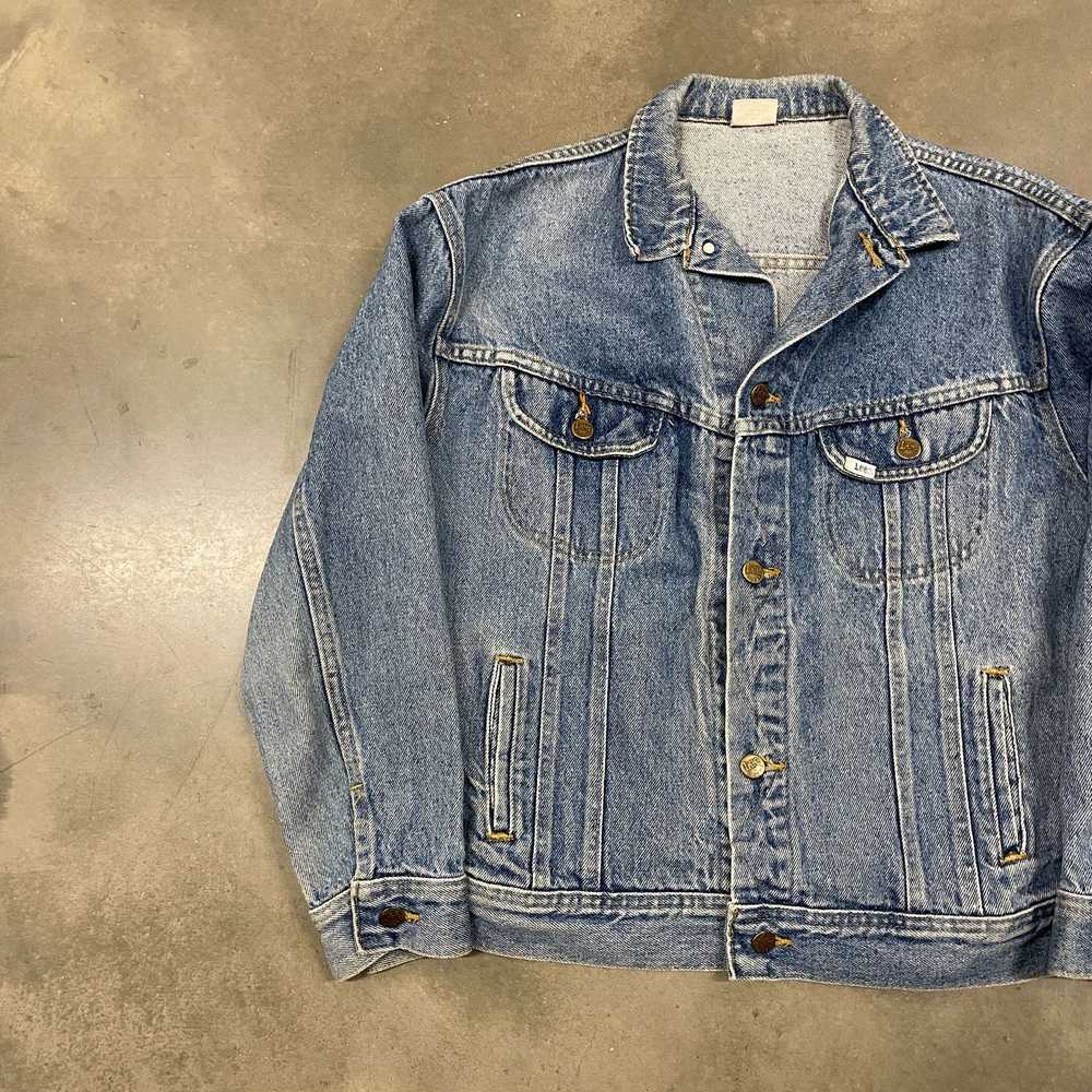 Vintage 80s VTG Lee Rider Denim Jean Jacket M Blu… - image 4