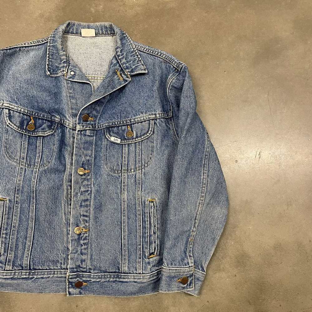 Vintage 80s VTG Lee Rider Denim Jean Jacket M Blu… - image 5