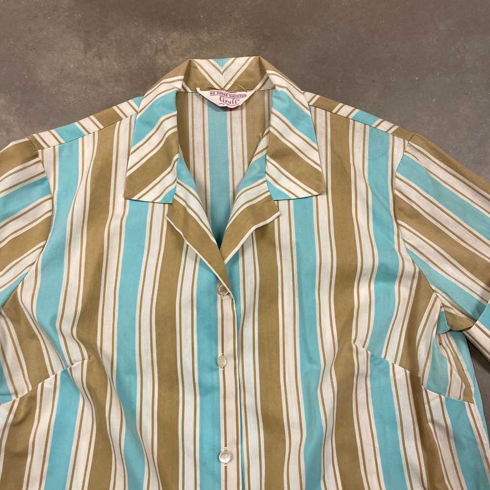 Vintage 70s Blue/Beige Stripe California Graff Pe… - image 3