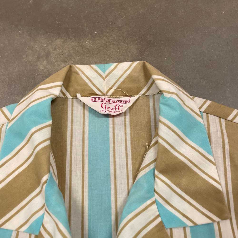 Vintage 70s Blue/Beige Stripe California Graff Pe… - image 6