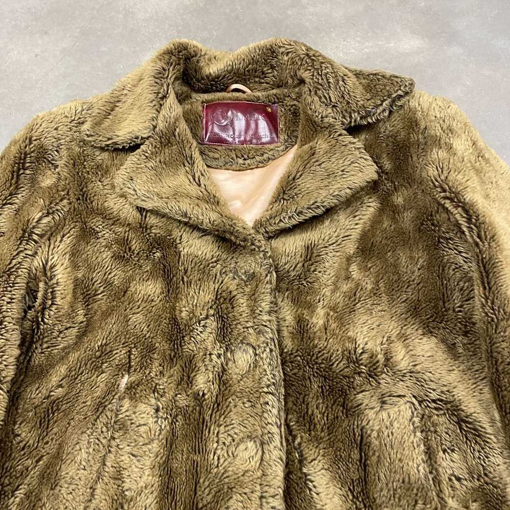 Vintage 70s VTG Brown Fuzzy Furry Faux Laika Cali… - image 3