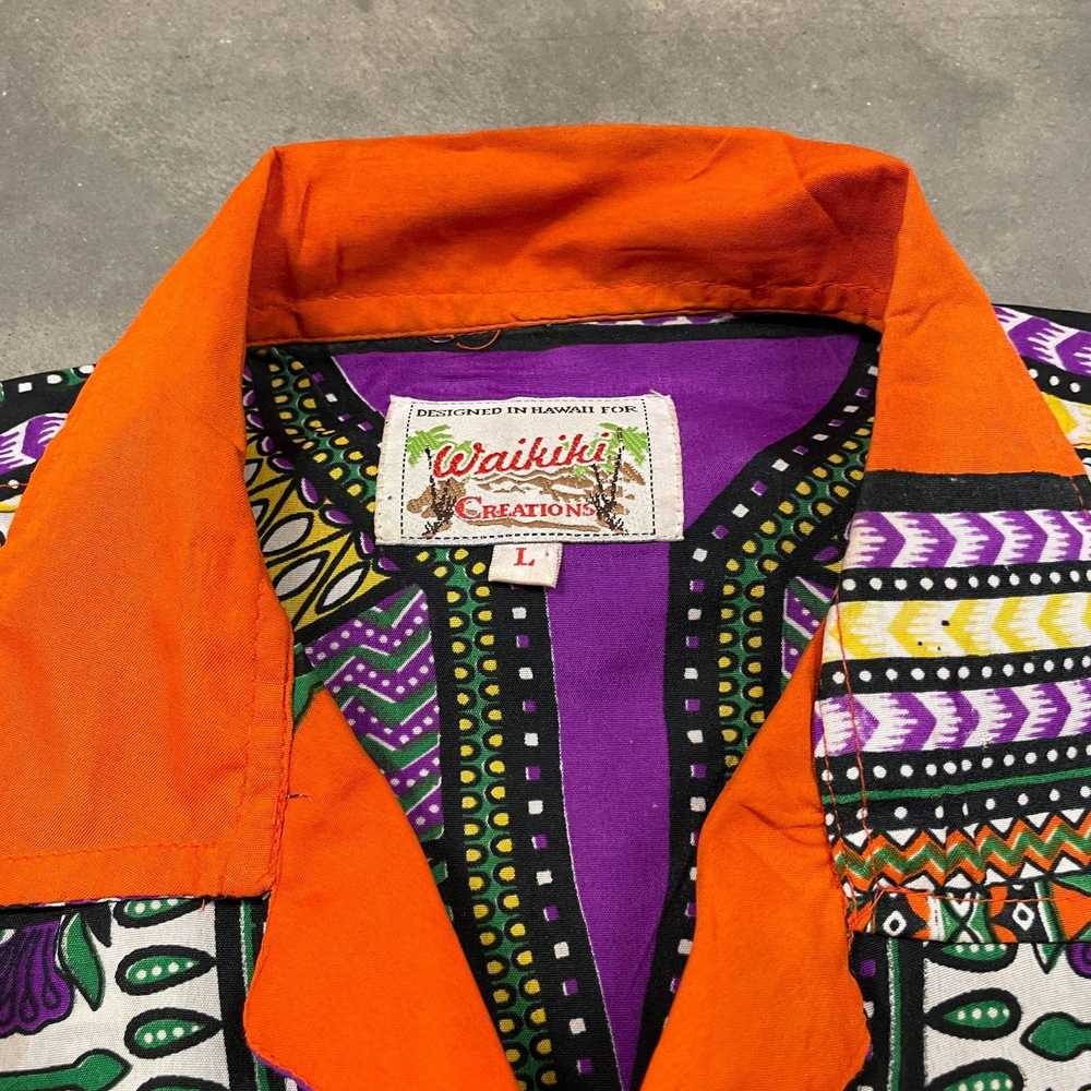 Vintage 70s VTG Orange/Purple 'Waikiki Creations'… - image 8