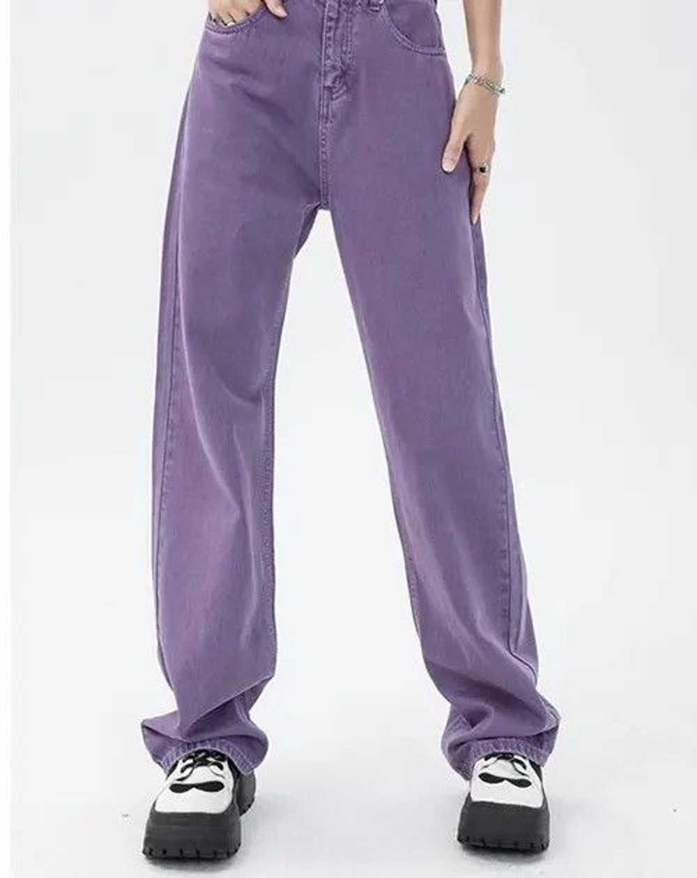 Streetwear Vintage Purple High Waist Streetwear J… - image 1