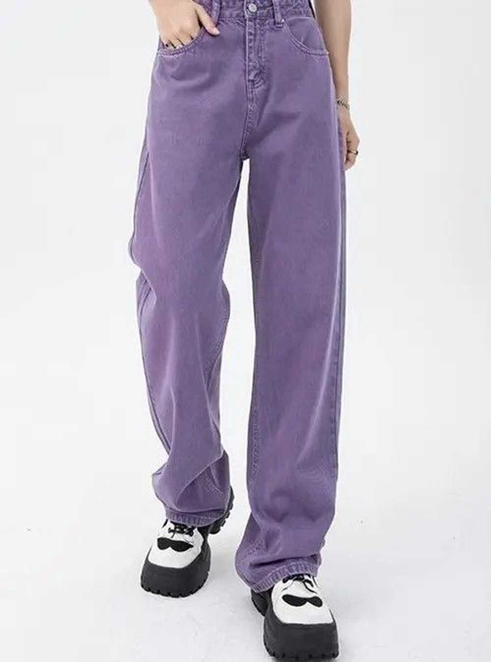 Streetwear Vintage Purple High Waist Streetwear J… - image 3