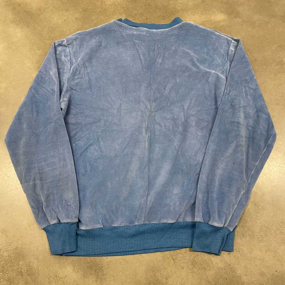 Vintage 70s Powder Blue Baby Blue Velour Single V… - image 11