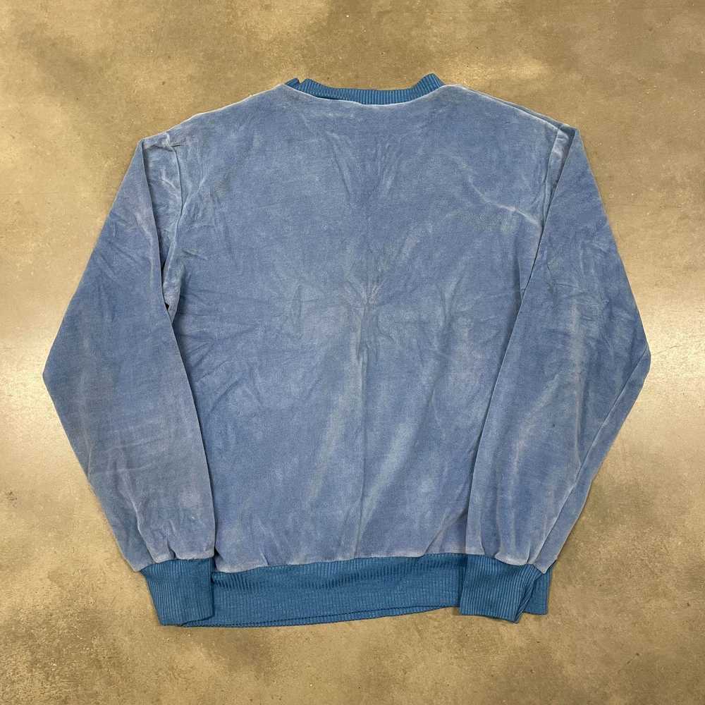 Vintage 70s Powder Blue Baby Blue Velour Single V… - image 9