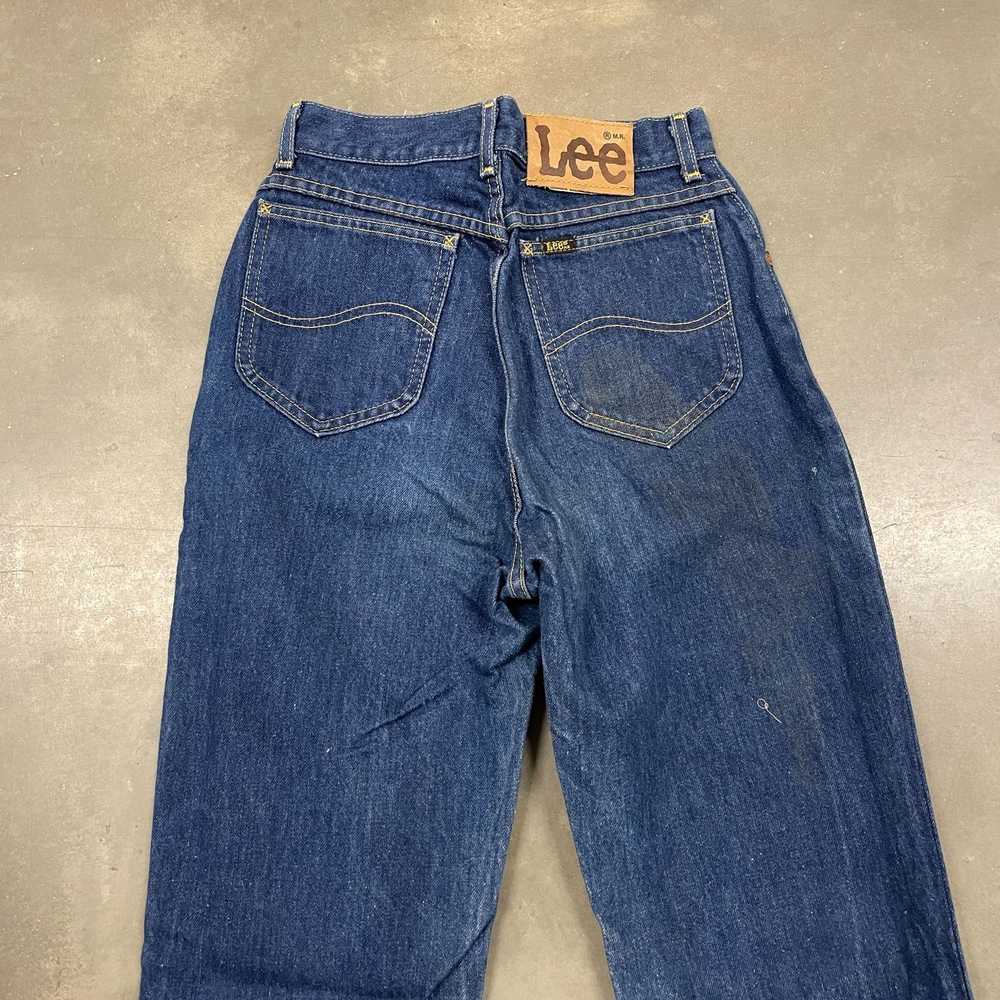 Vintage 70s Blue Denim Lee Rider Straight Leg Ind… - image 3