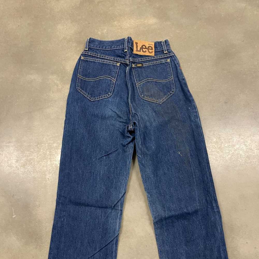 Vintage 70s Blue Denim Lee Rider Straight Leg Ind… - image 4