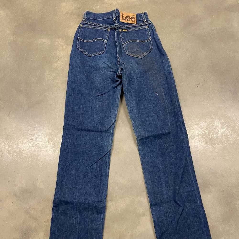 Vintage 70s Blue Denim Lee Rider Straight Leg Ind… - image 5