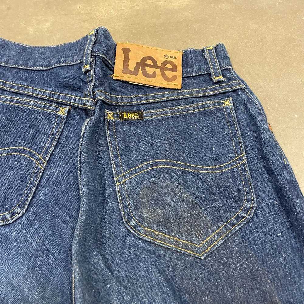 Vintage 70s Blue Denim Lee Rider Straight Leg Ind… - image 8