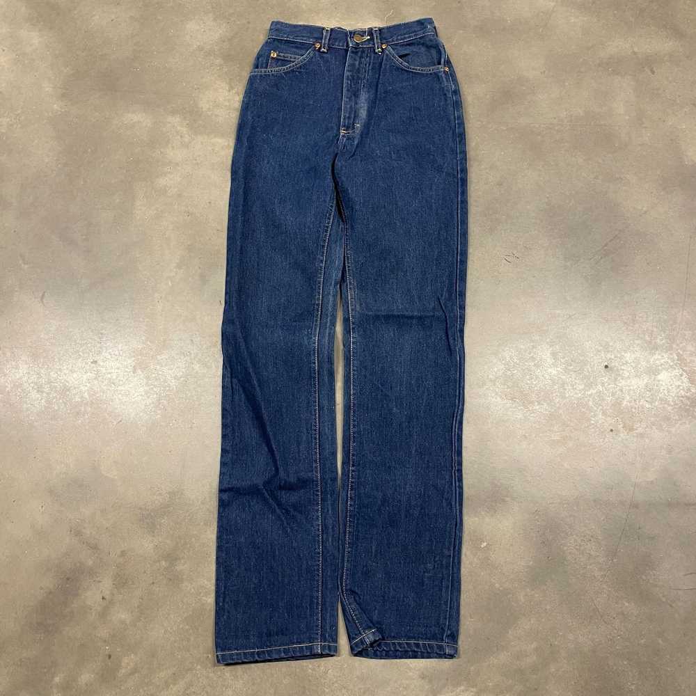 Vintage 70s Blue Denim Lee Rider Straight Leg Ind… - image 9