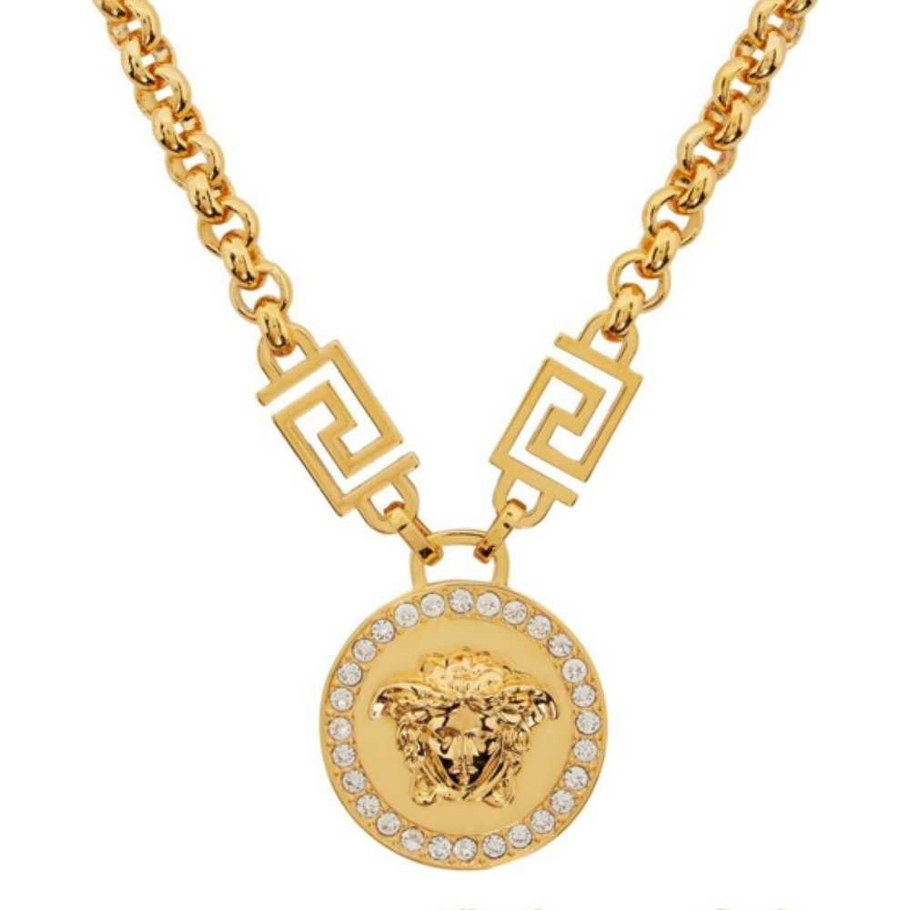 Versace Medusa logo crystal Greca necklace - image 1