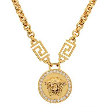 Versace Medusa logo crystal Greca necklace - image 1