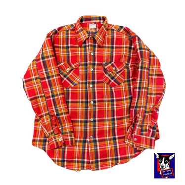 VTG 60s/70s OSHKOSH Union Made Plaid Flannel Red & Tan Unisex orders Shirt XL