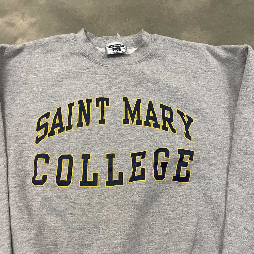 Vintage 80s Saint Mary College Gray/Yellow Graphi… - image 6