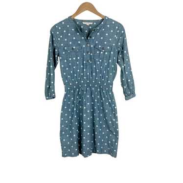 Brooks Brothers Womens Blue Chambray Polka Dot Sh… - image 1