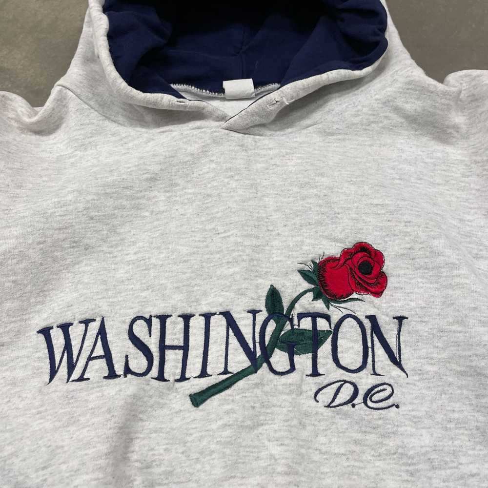 Vintage 80s Washington DC Gray Embroidered Pullov… - image 4