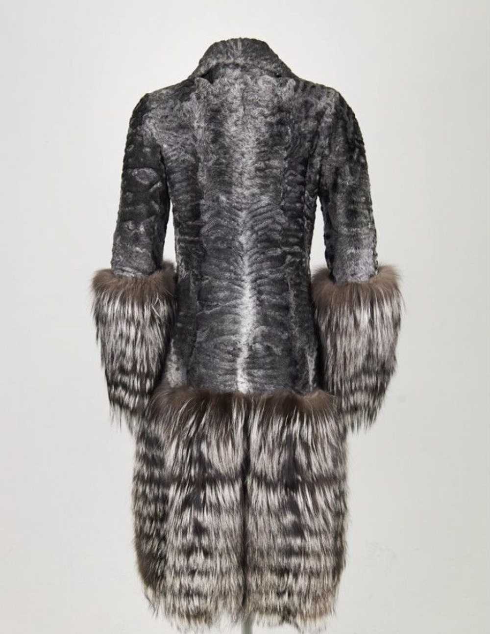 Dior Christian Dior Fox Fur Lining Silk Heavy Coat - image 2