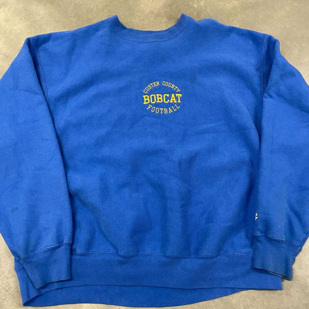 Vintage 90s Champion Reverse Weave Blue 'Bobcat F… - image 2