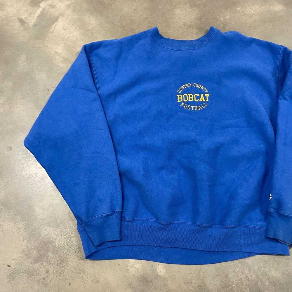 Vintage 90s Champion Reverse Weave Blue 'Bobcat F… - image 3