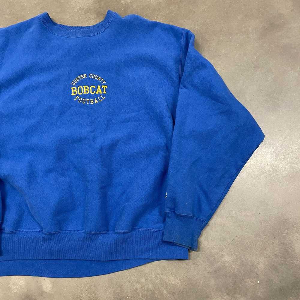 Vintage 90s Champion Reverse Weave Blue 'Bobcat F… - image 4