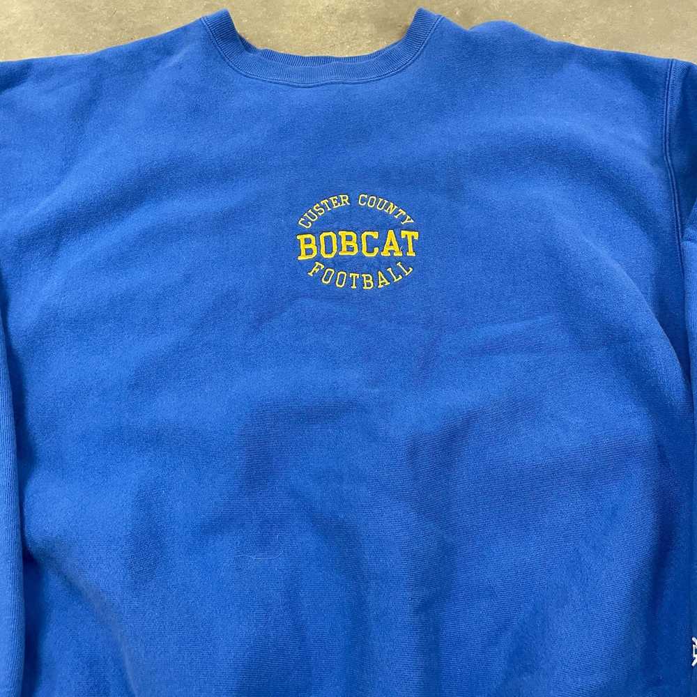 Vintage 90s Champion Reverse Weave Blue 'Bobcat F… - image 5