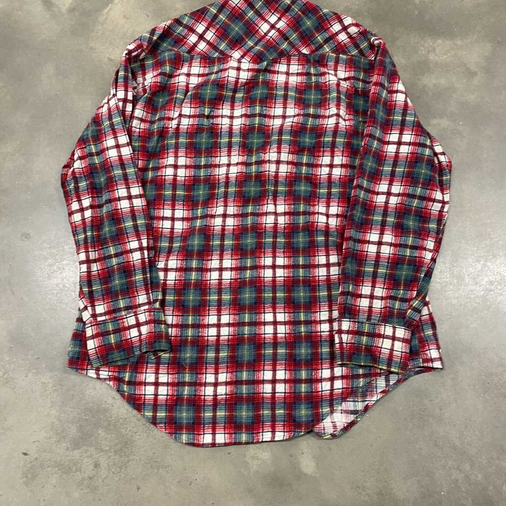 Vintage 70S 'Big Country' Red/Green Cotton Plaid … - image 12