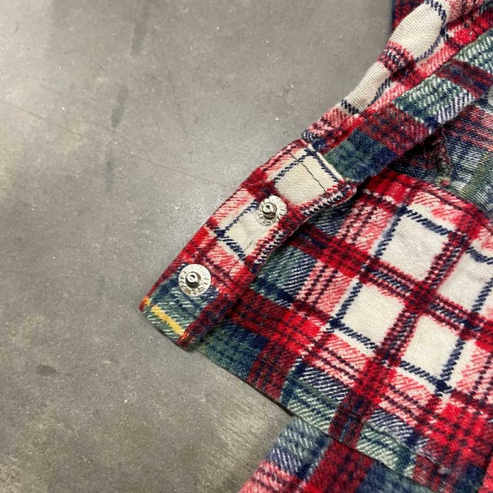 Vintage 70S 'Big Country' Red/Green Cotton Plaid … - image 8