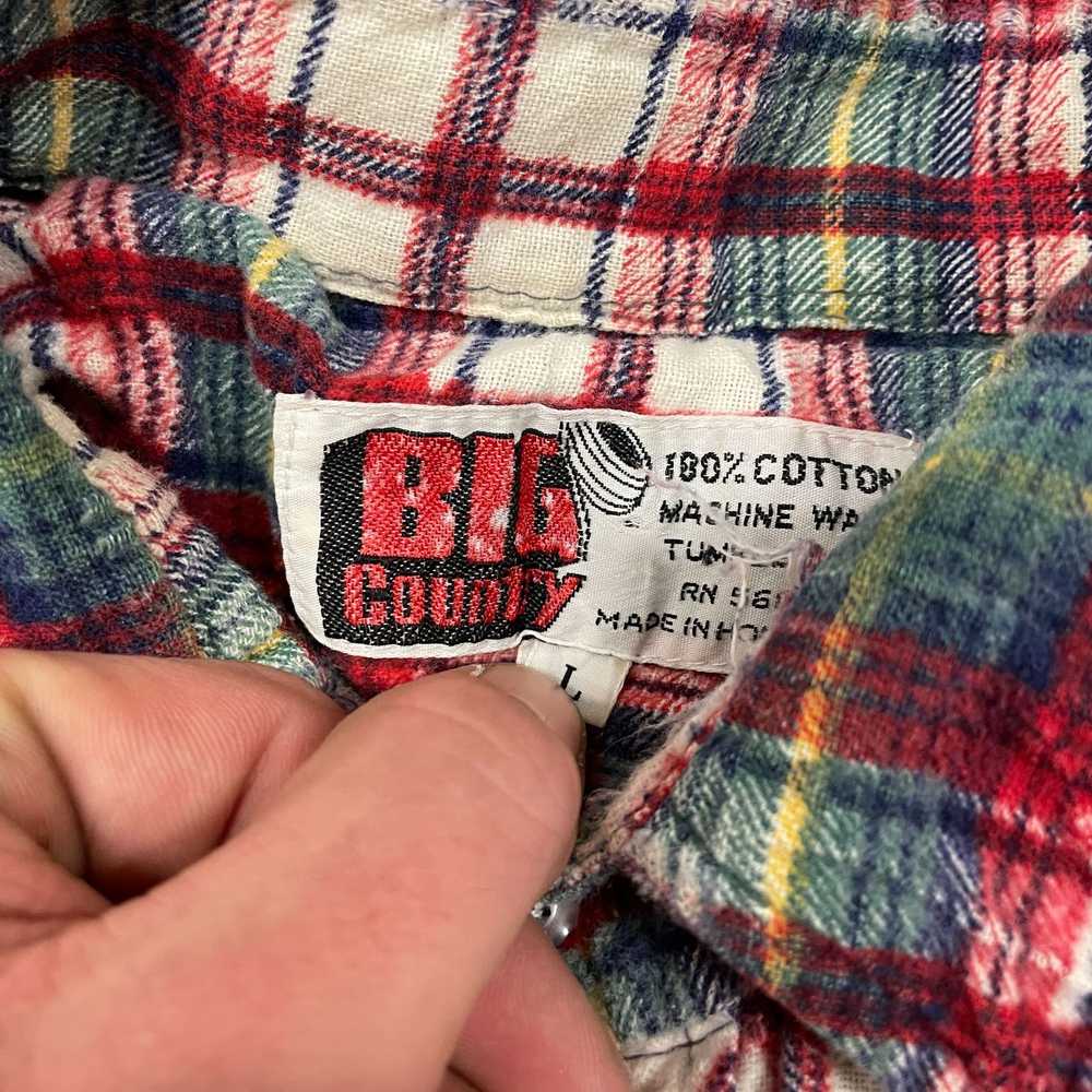 Vintage 70S 'Big Country' Red/Green Cotton Plaid … - image 9