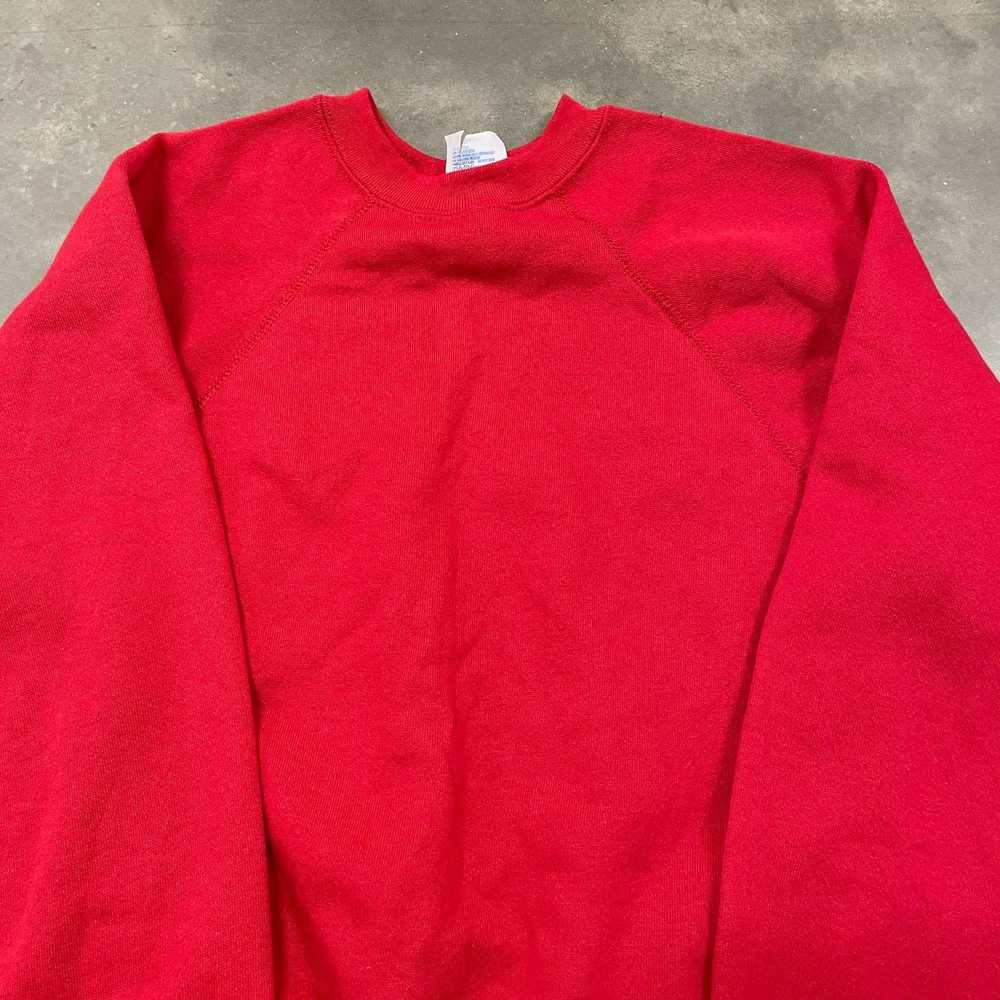 Vintage 80S Red Blank Raglan Crewneck Sweatshirt … - image 2