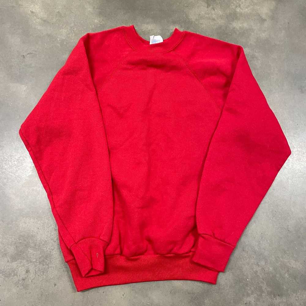 Vintage 80S Red Blank Raglan Crewneck Sweatshirt … - image 3