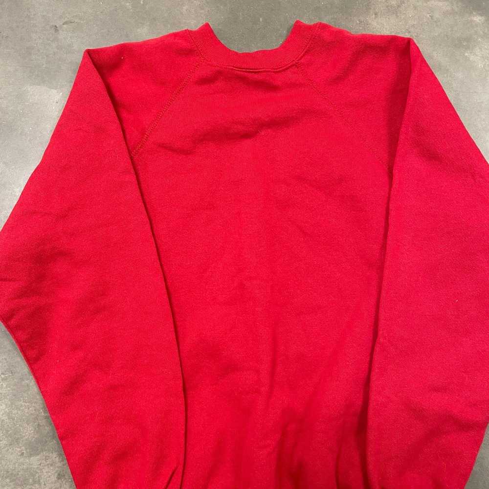 Vintage 80S Red Blank Raglan Crewneck Sweatshirt … - image 8