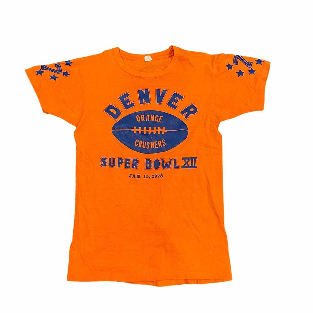 Vintage 70S Orange Crush Denver Super Bowl 1978 T… - image 1