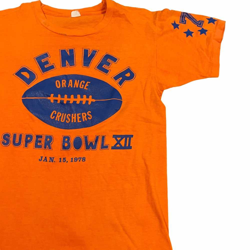 Vintage 70S Orange Crush Denver Super Bowl 1978 T… - image 2