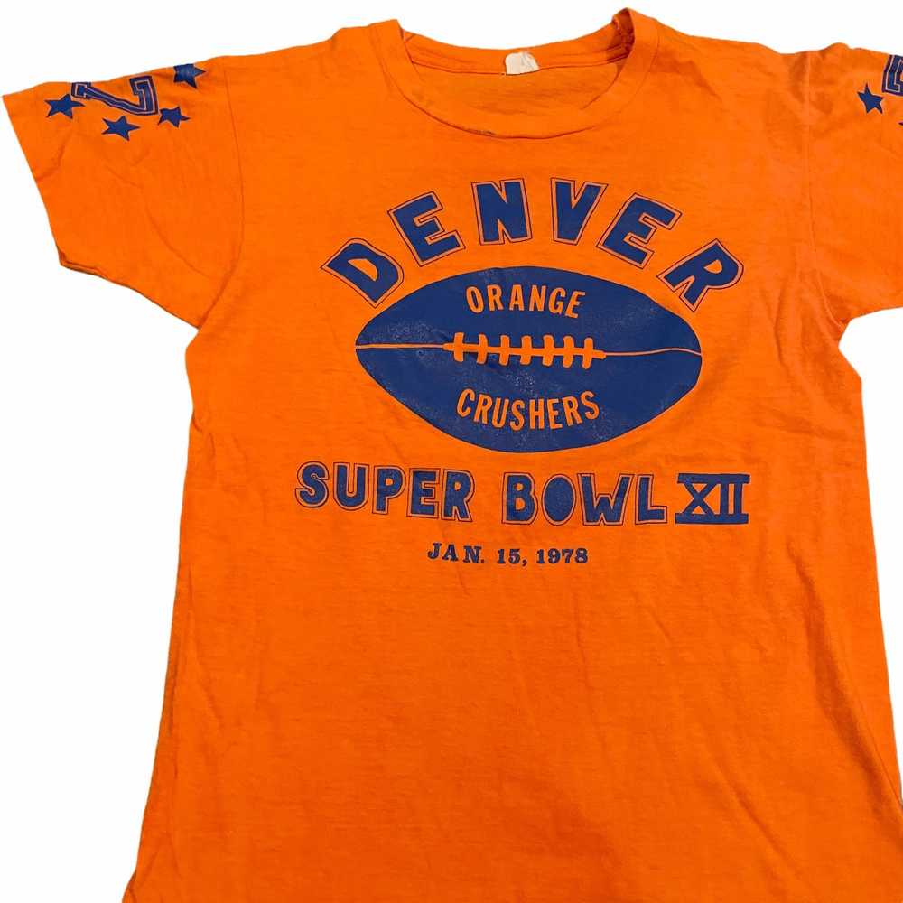 Vintage 70S Orange Crush Denver Super Bowl 1978 T… - image 3