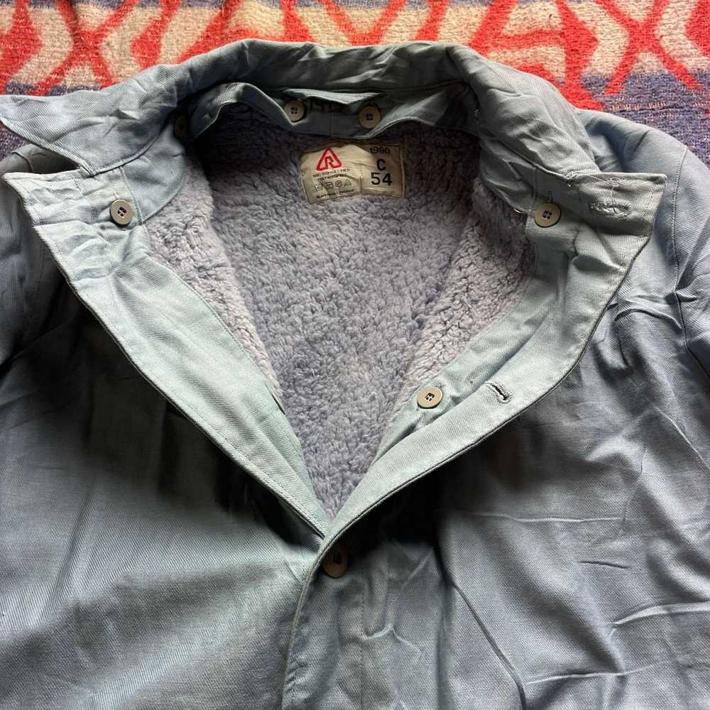 Vintage vtg Swedish Military Baby Blue Sherpa Lin… - image 5