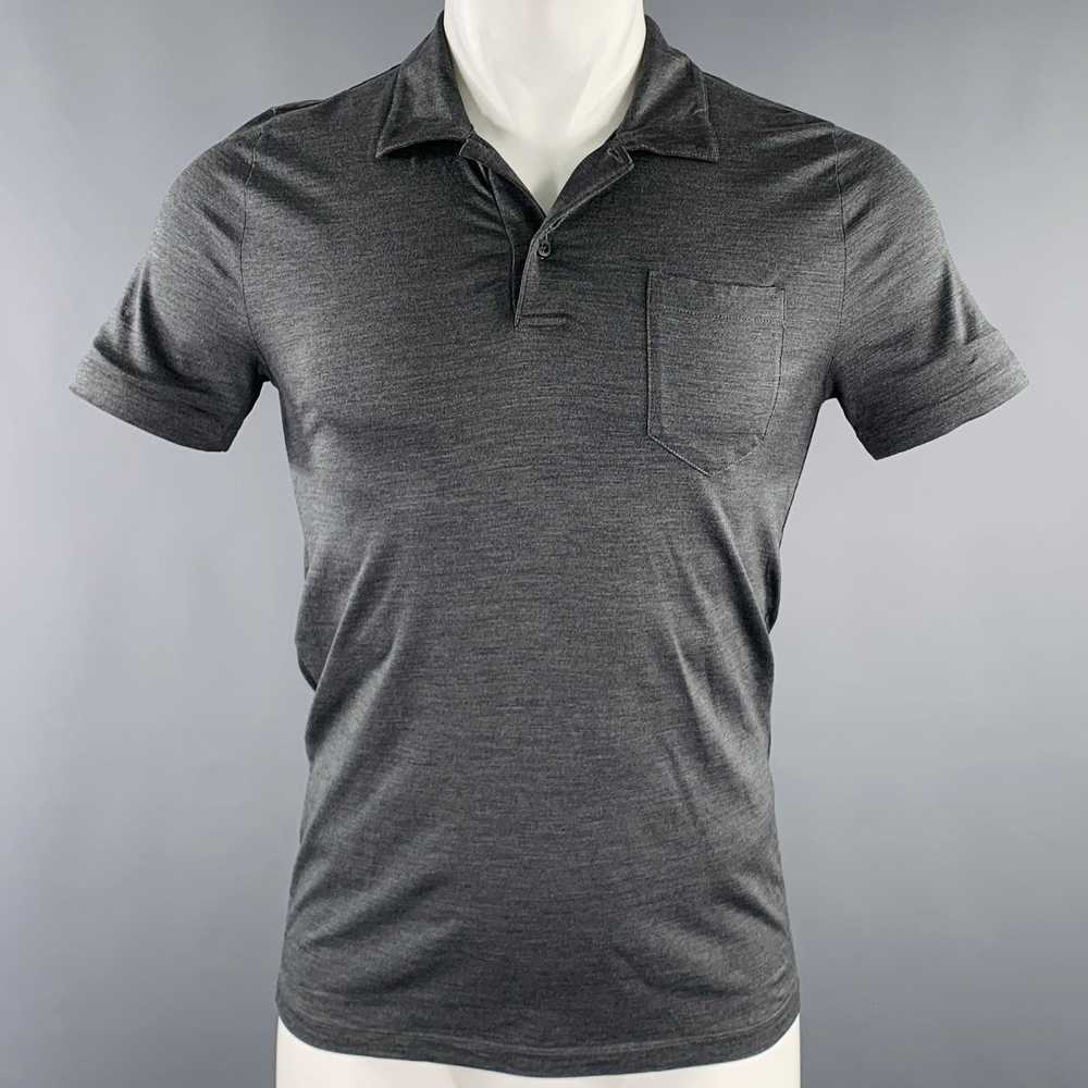 Prada Grey Shimmery Short Sleeve Polo - image 1