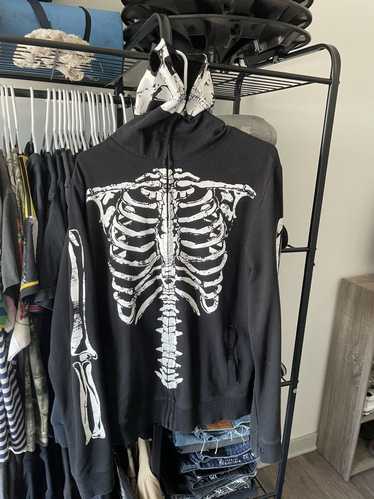 Rude Full Zip Skeleton Hoodie