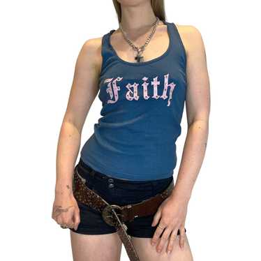 Y2K Gothic Print Tank Top (M) - image 1