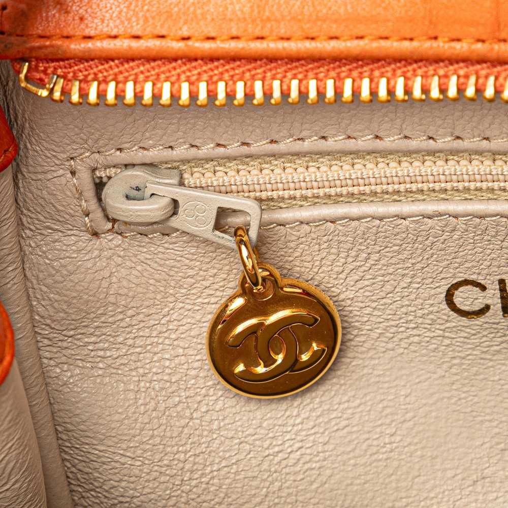 Orange Chanel CC Quilted Calfskin Chain Shoulder … - image 10