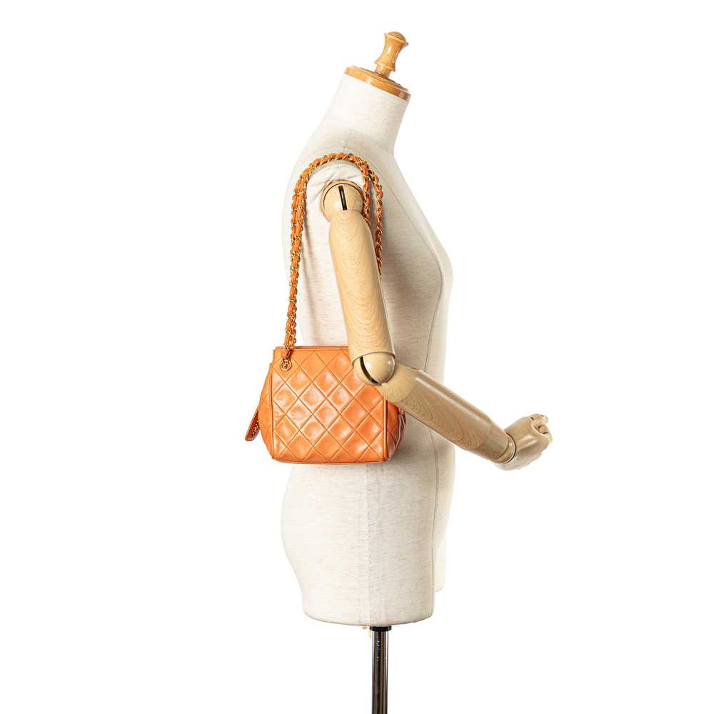 Orange Chanel CC Quilted Calfskin Chain Shoulder … - image 11