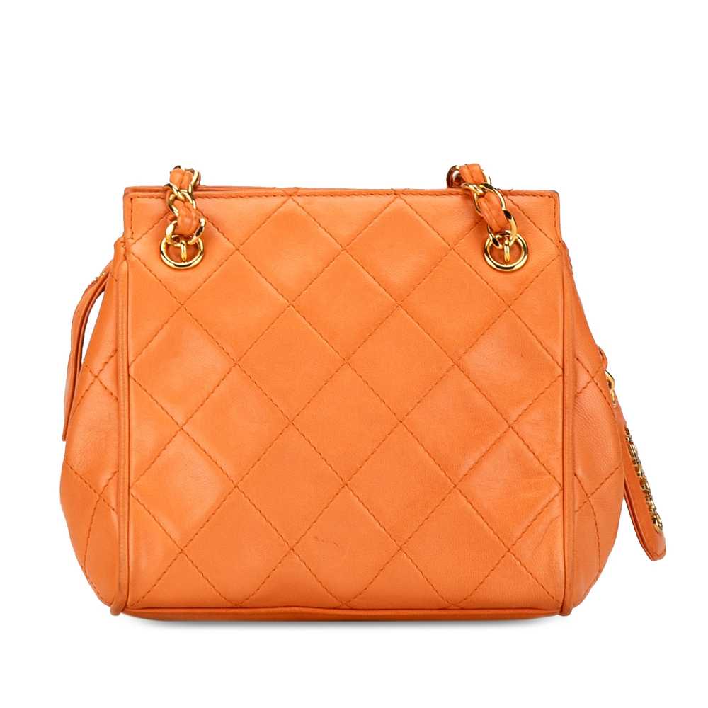 Orange Chanel CC Quilted Calfskin Chain Shoulder … - image 3