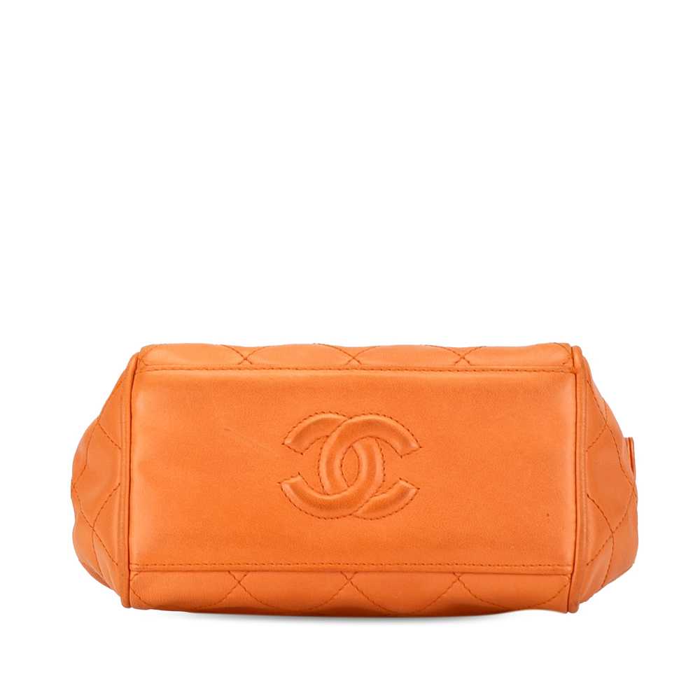 Orange Chanel CC Quilted Calfskin Chain Shoulder … - image 4