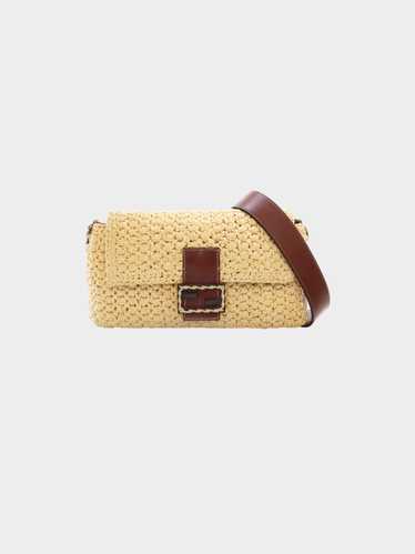 Fendi 2021 Beige Crochet Raffia Baguette