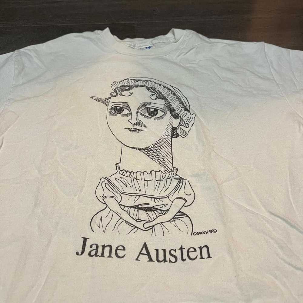 Hanes Vintage Jane Austen T Shirt 1991 Large - image 1