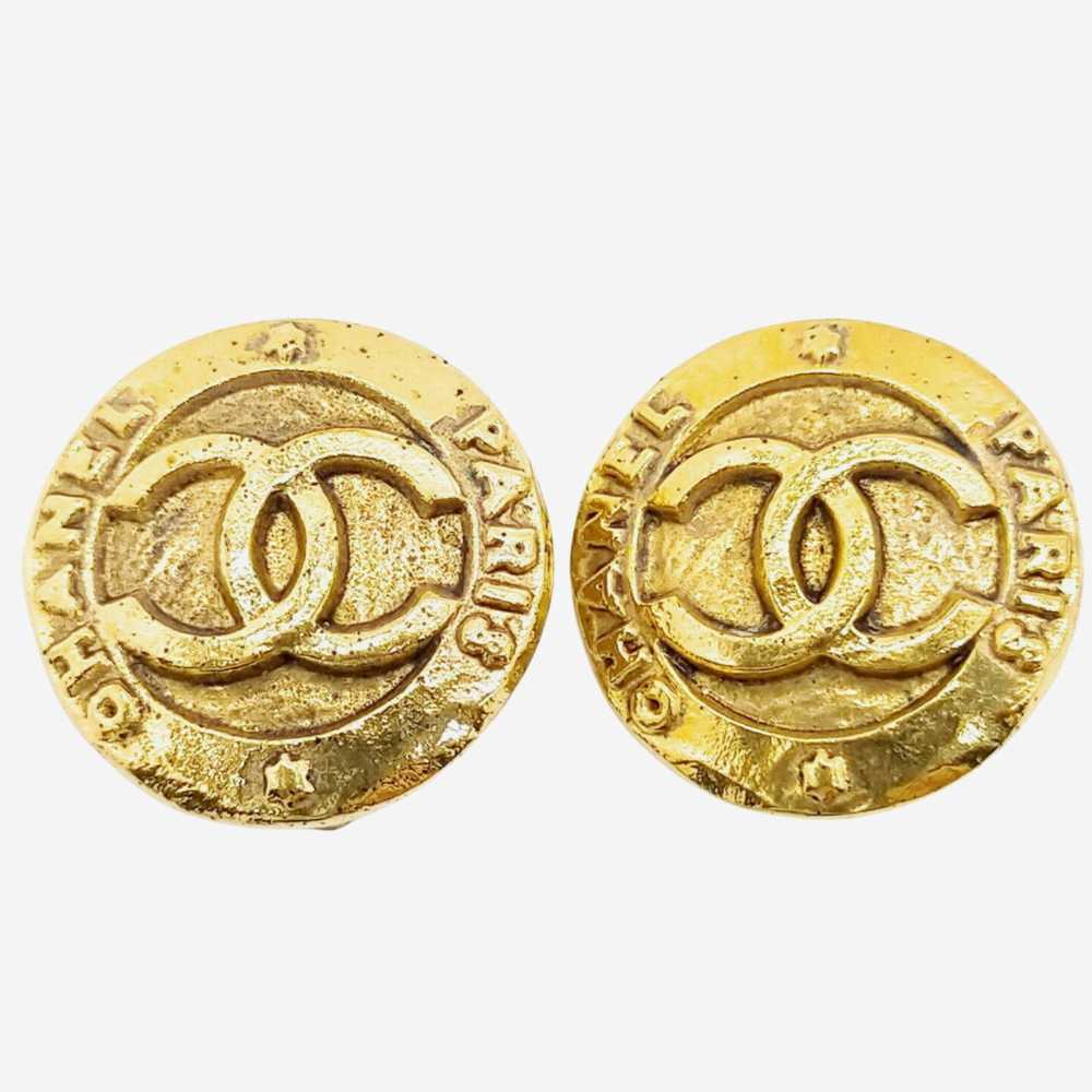 Chanel Chanel 24k Gold-Plated Clip-on Earrings - image 1