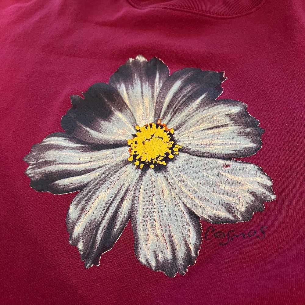 Vintage 90s Oversized Painted Floral Graphic USA … - image 5